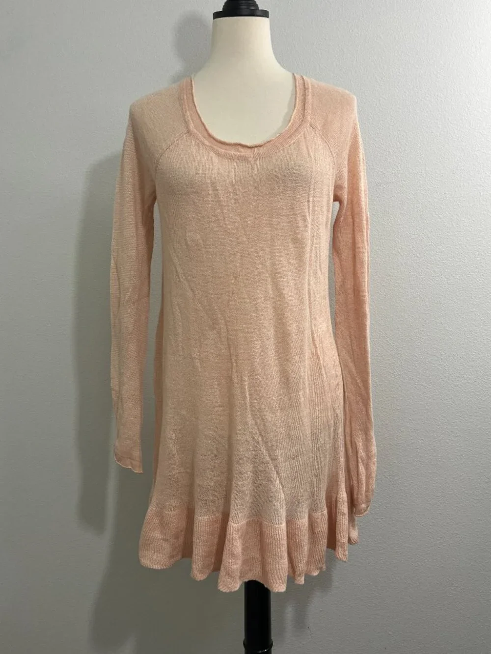 Free People Large Knit Seashell Pink Dress